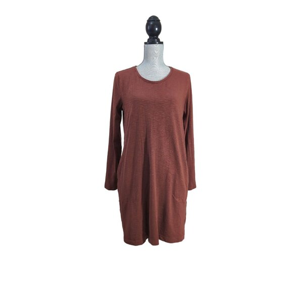 Duluth Trading Co Dress Womens M Brown Long Sleeve Casual Pockets Pullover - Picture 1 of 7
